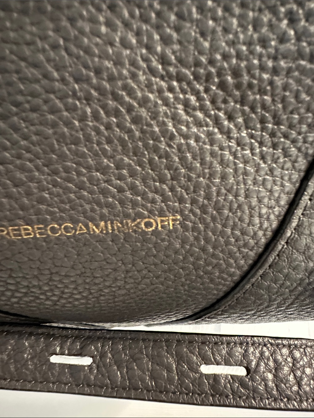 Rebecca Minkoff Moto Hobo Leather Shoulder Bag Dark Gray Gold Hardware - Picture 9 of 16
